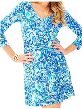 Lilly Pulitzer Erin Knit Mini Dress in Blue Crush size XS